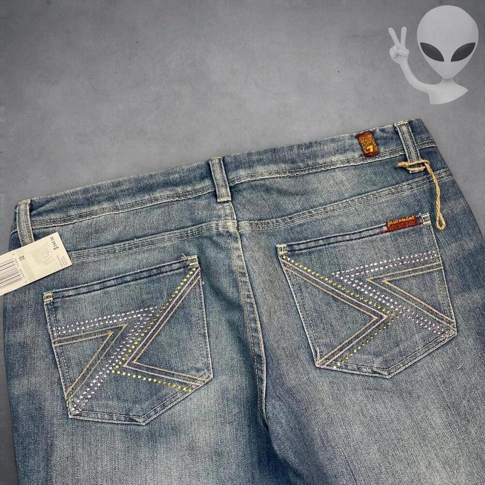 NWT 7 For All Mankind Bootcut Jeans Medium Wash Size 36x32 USA Vintage Y2K
